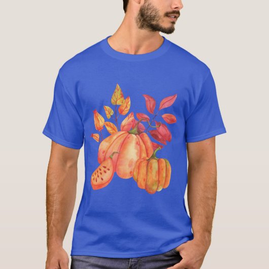 T-shirt Feuilles d'érable et citrouille mûre Oversized (Devant)