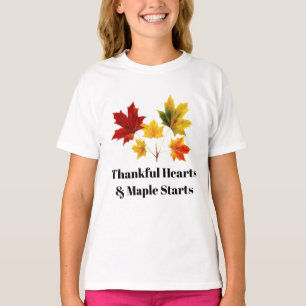 T-shirt feuilles d'érable vintage - Citation de gratitude