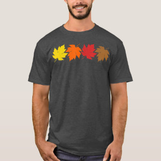 T-shirt Feuilles et hommes ou femmes d'automne en octobre 