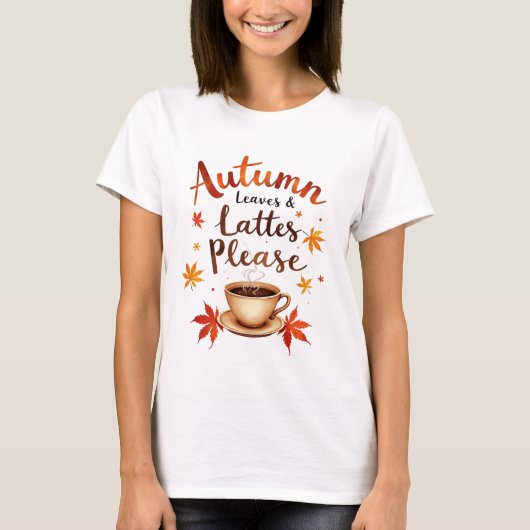 T-shirt Feuilles et lattes d'automne S'il vous plaît - Aqu (Devant)