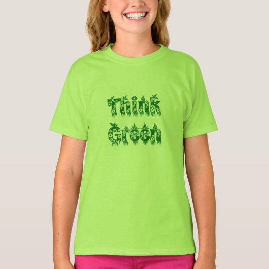 T-shirt Feuilles & Fleurs "Think Green" (Devant)