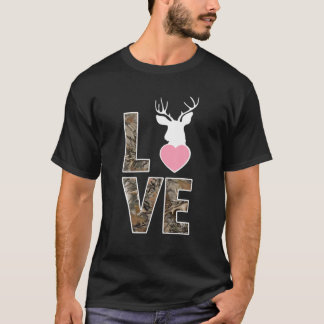 T-shirt Feuilles forestiers Camouflage Amour Chasse Cerf