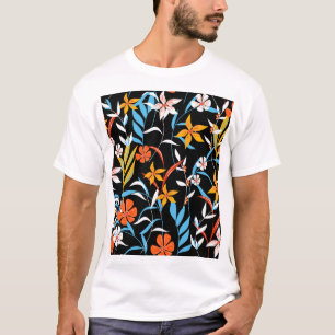 T-shirt Feuilles tropicaux colorés : motif arrière - plan