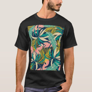 T-shirt Feuilles tropicaux colorés : motif d'été.