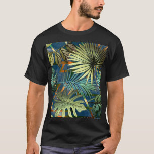 T-shirt Feuilles tropicaux, formes géométriques motif
