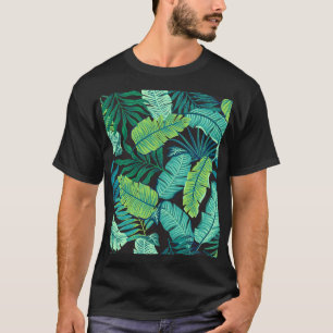T-shirt Feuilles tropicaux verts : motif vintage.