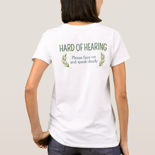 T-shirt Feuilles Vertes Botaniques Surdité Malentendant