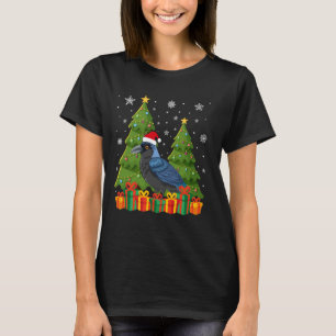T-shirt Feux d'arbre de Noël de Corbeau Noël de Noël