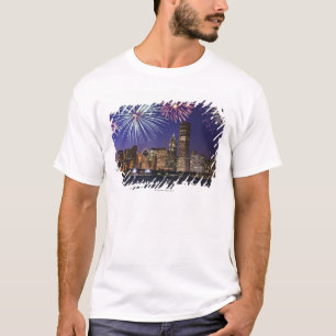 T-shirt Feux d'artifice au-dessus d'horizon de Chicago
