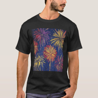 T-shirt Feux d'artifice Ciel de nuit