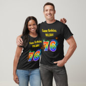 T-shirt Feux d'artifice d'amusement + Motif "76" (Unisexe)