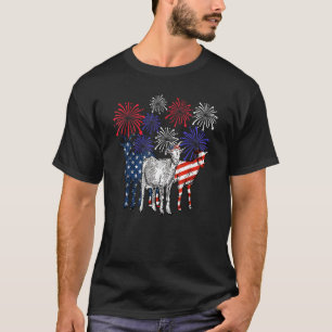 T-shirt Feux d'artifice de chèvre Animal  Joyeux 14 juille