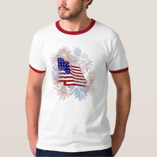 T-shirt Feux d'artifice de drapeau américain de KRW