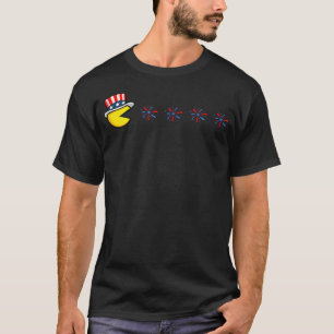 T-shirt Feux d'artifice de jeu rétro patriotique 4 juillet