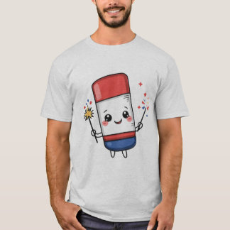 T-shirt Feux d'artifice mignons Kawaii du 4 juillet