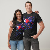 T-shirt Feux d'artifice rouge blanc et bleu (Unisexe)
