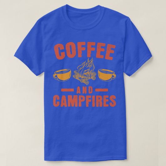 T-shirt Feux de camp au café Nature Drôle Camper (Design devant)