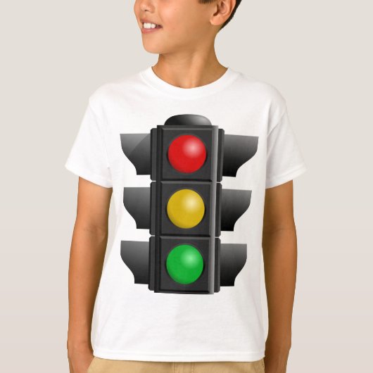 T-shirt Feux de circulation Signal rouge jaune vert (Devant)