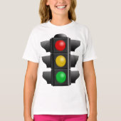 T-shirt Feux de circulation Signal rouge jaune vert (Devant)