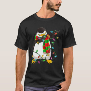 T-shirt Feux de manchot de Noël Baboussant Filles de chape
