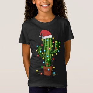 T-Shirt Feux de Noël Cactus Lover Drôle Noël