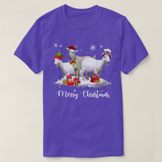 T-shirt Feux de Noël Chèvre XMas Pyjama (Design devant)