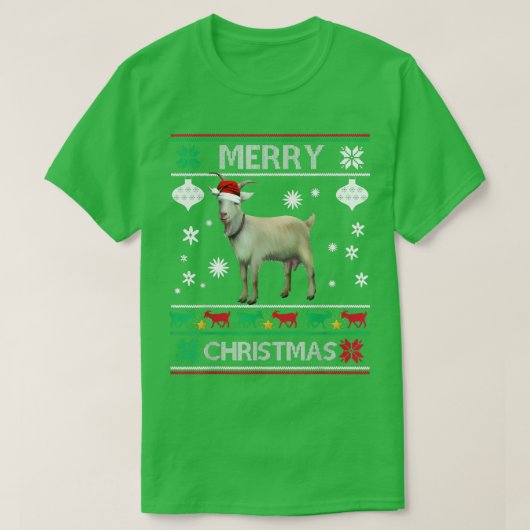 T-shirt Feux de Noël Chèvre XMas Pyjama Joyeux Noël (Design devant)
