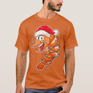 T-shirt Feux de Noël crevettes portant Noël Casquette crev