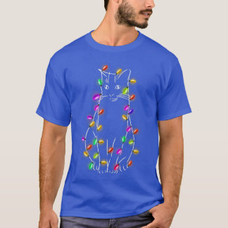 T-shirt Feux de Noël de chat T Funny Amoureux des chats No