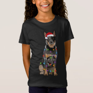 T-Shirt Feux de Noël de chien de bétail Noël Amoureux des 