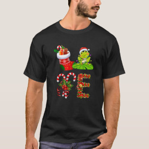 T-shirt Feux de Noël de grenouille Led Santa Hat Noël