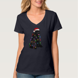T-shirt Feux de Noël de Terre-Neuve Amoureux des chiens de