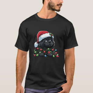 T-shirt Feux de Noël de Terre-Neuve Chien Funny Noël