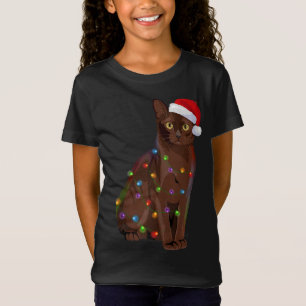 T-Shirt Feux de Noël des chats birmans Noël Amoureux des c
