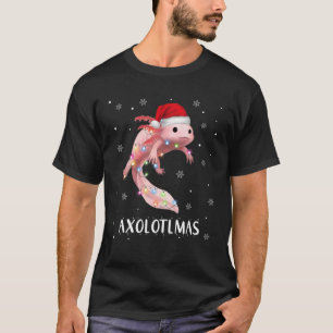 T-shirt Feux de Noël des poissons de Noël Axolotlmas