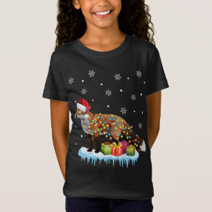 T-Shirt Feux de Noël du berger australien de Noël Père Noë