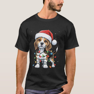 T-shirt Feux de Noël du chien beagle Noël Noël Noël Noël N