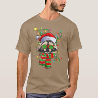 T-shirt Feux de Noël du Racon Santa Hat Joyeux Noël