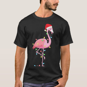 T-shirt Feux de Noël Flamant rose Amant Drôle Noël