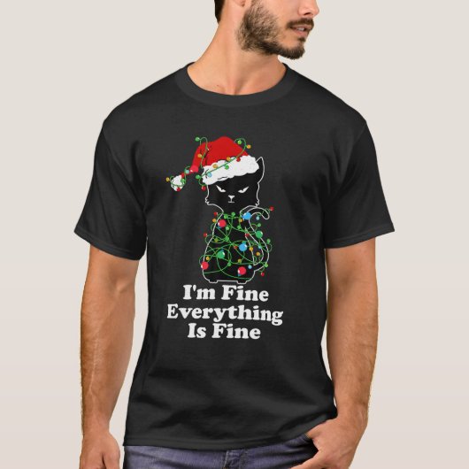T-shirt Feux de Noël Je vais bien Tout va bien (Devant)