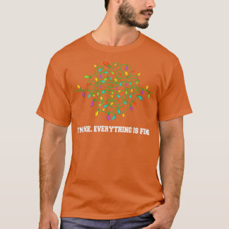 T-shirt Feux de Noël Je vais bien Tout va bien laide
