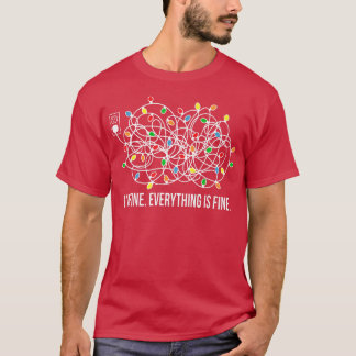 T-shirt Feux de Noël Je vais bien Tout va bien laide