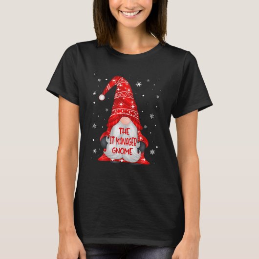 T-shirt Feux de Noël Le responsable informatique Gnome Mat (Devant)