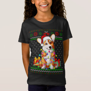 T-Shirt Feux de Noël moche Sweater Corgi Amoureux des chie