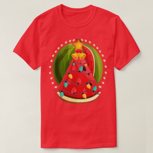 T-shirt Feux de Noël Pastèque Tropicale Hawaiian Chri (Design devant)