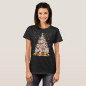 T-shirt Feux de Noël Père Noël Grand Pyrénées Chien Noël T (Devant entier)