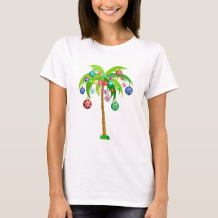 T-shirt Feux de Noël plage de hawaii de palmiers tropicau