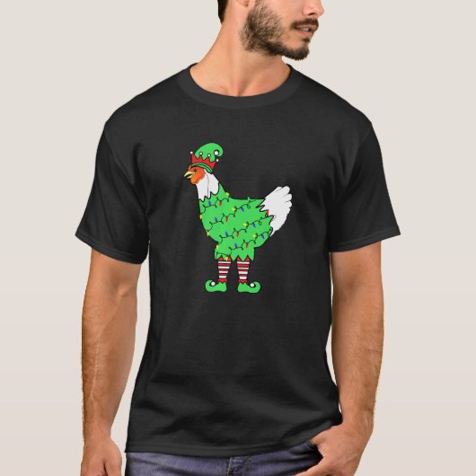 T-shirt Feux de Noël Poulets d'elfe (Devant)