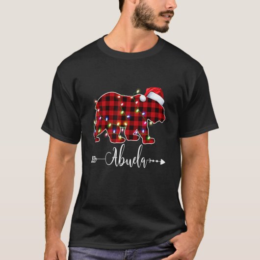 T-shirt Feux de Noël Pyjama correspondant Rouge Plaid Abue (Devant)