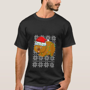 T-shirt Feux de Noël Wombat Santa Hat Wombat Ugly Xmas